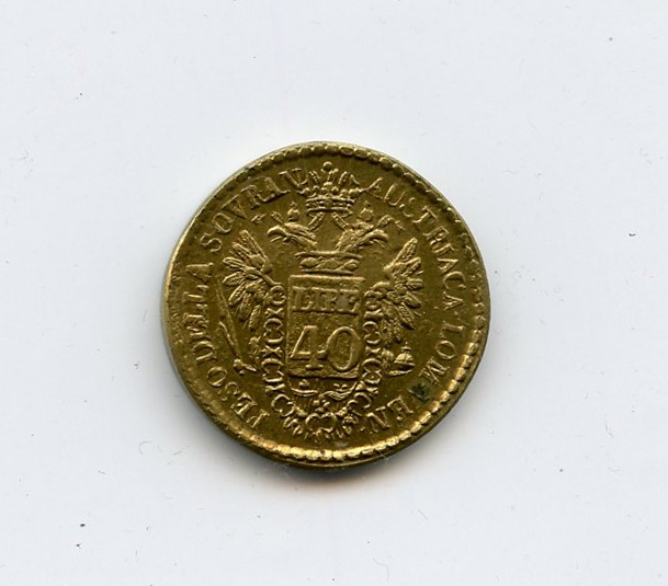 REGNO LOMBARDO-VENETO, Peso della Sovrana austriaca o 40 Lire austriache (1820-1856)